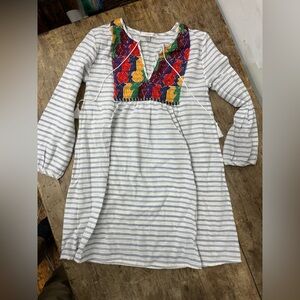 J crew heavily embroidered tassel tunic dress XXS
